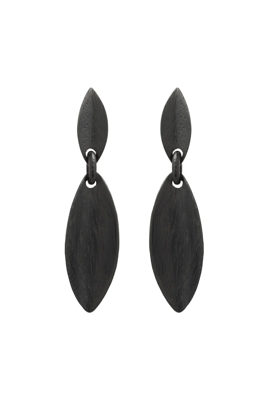 Acacia Wood Leaf Large Earrings