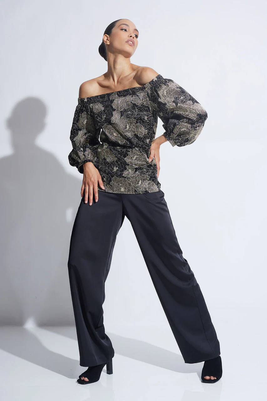 All Over Embroidered Off Shoulder Silk Charm Top - Image 5