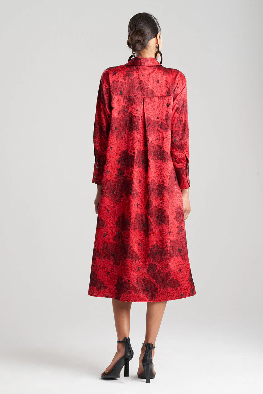 All Over Embroidered Silk Charm Oversized Shirtdress - Image 3