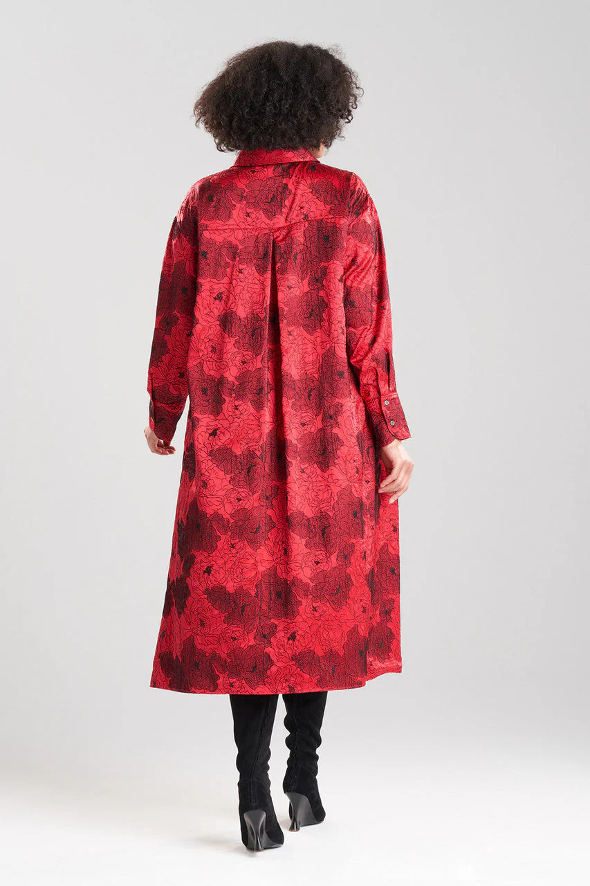 All Over Embroidered Silk Charm Oversized Shirtdress - Image 5