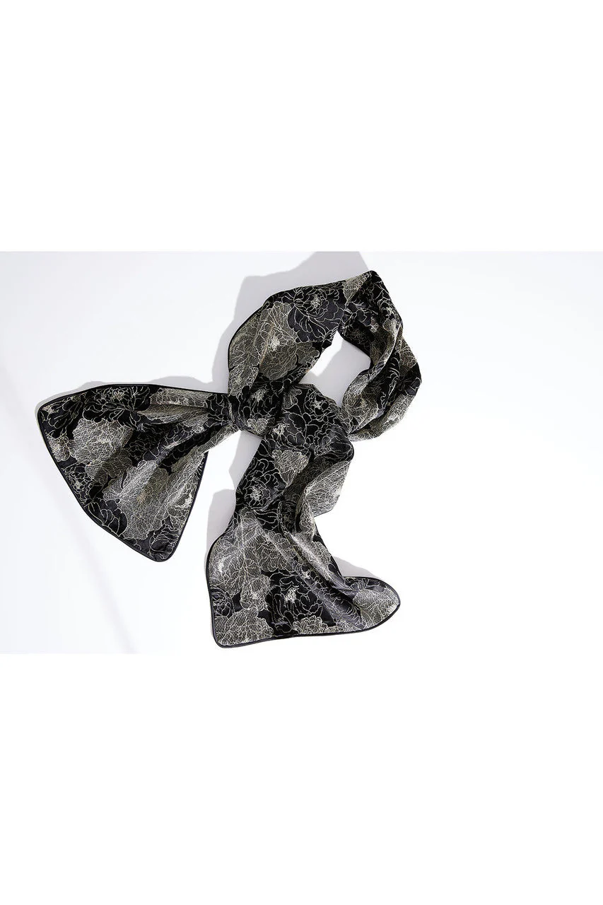All Over Embroidered Silk Charm Scarf - Image 5