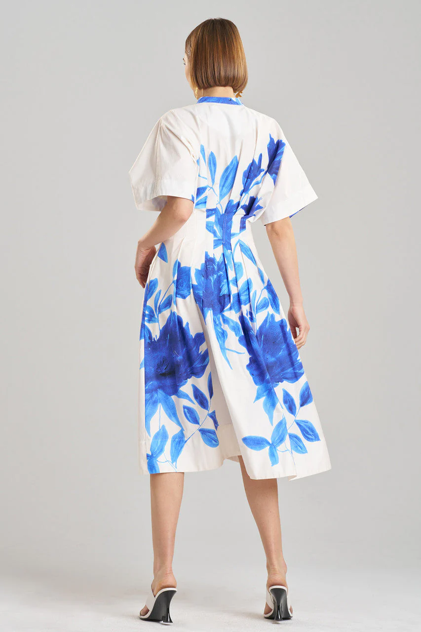 Andora Printed Cotton Poplin Pleated Dress - Image 3