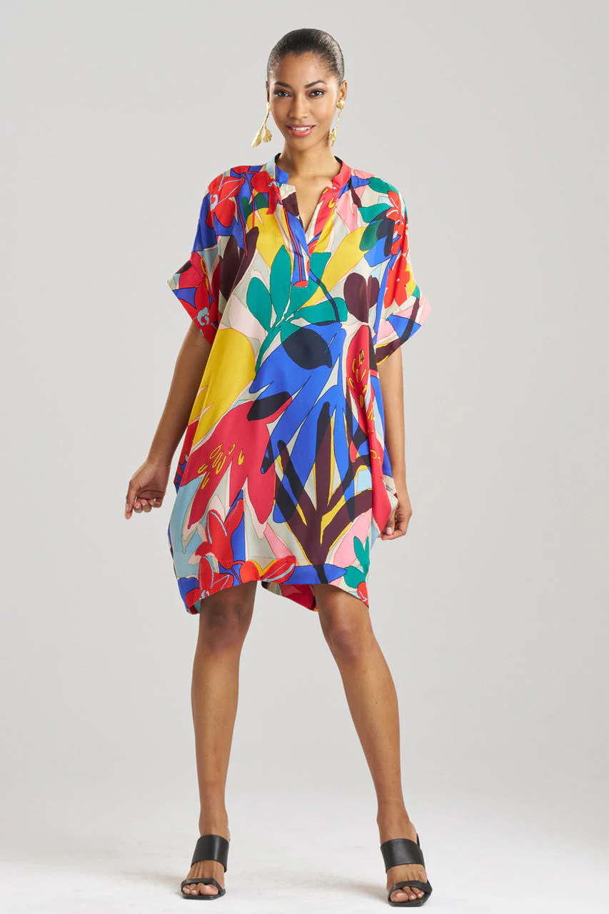 Antibes Printed Obi Silk Caftan Dress - Image 2