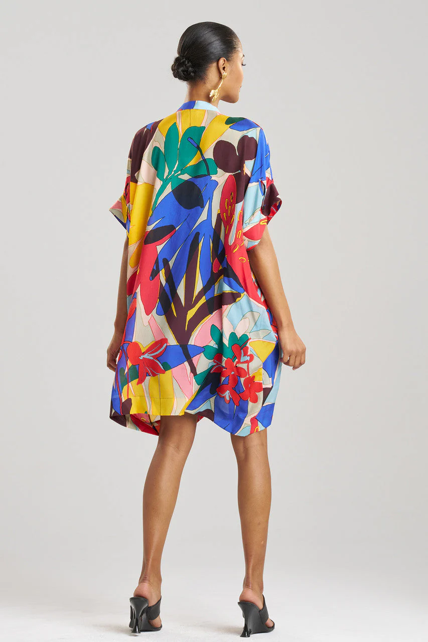 Antibes Printed Obi Silk Caftan Dress - Image 3