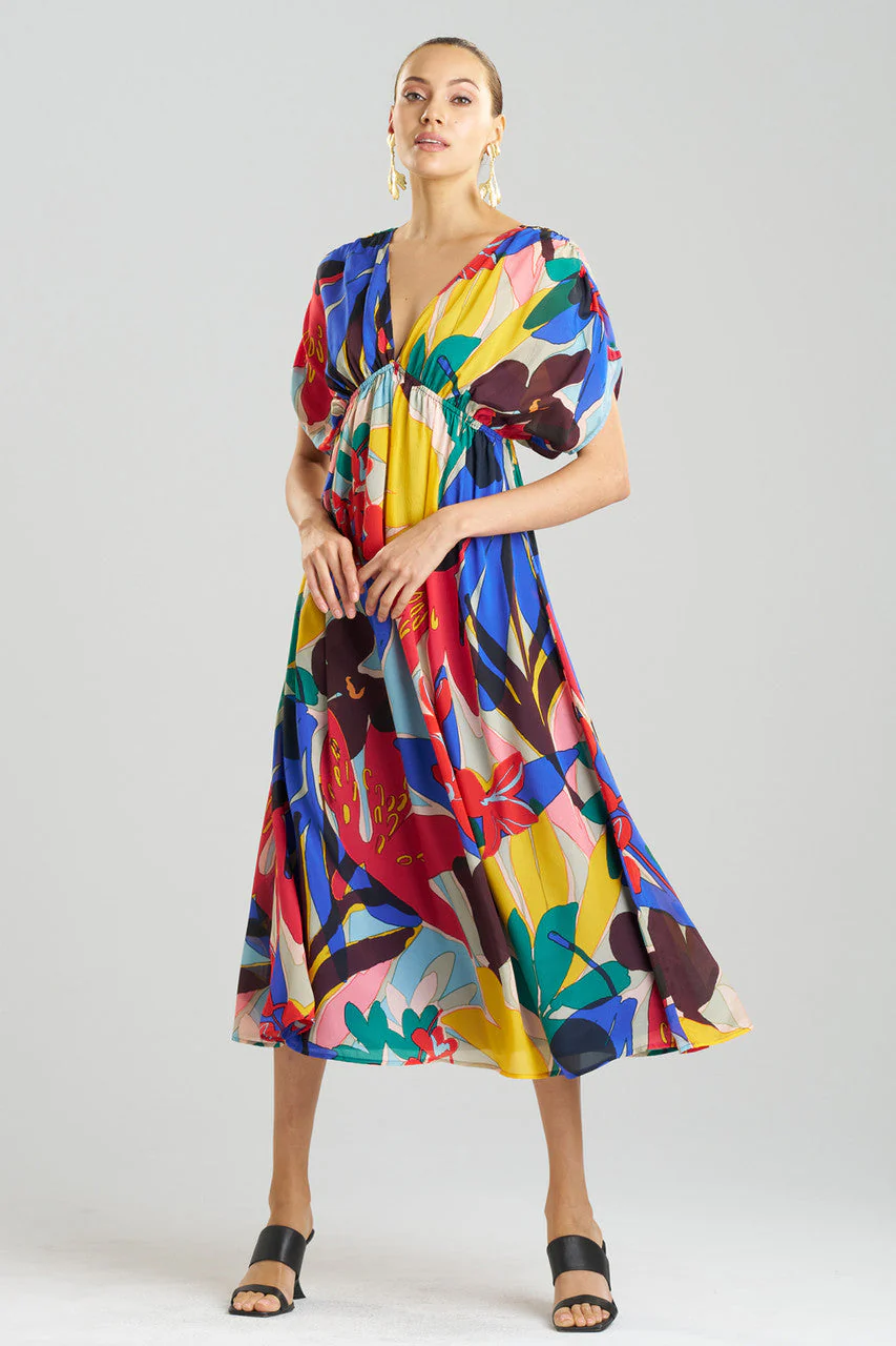 Antibes Printed Obi Silk Dress - Image 2