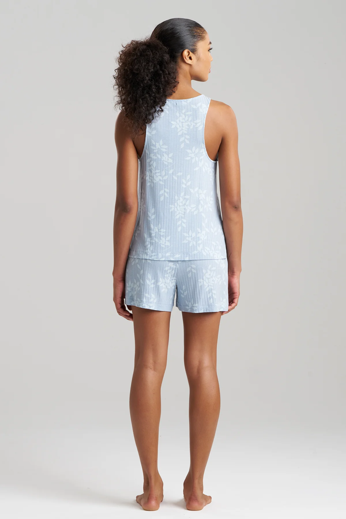 Aria Printed Rib Ease Shorts PJ - Image 3