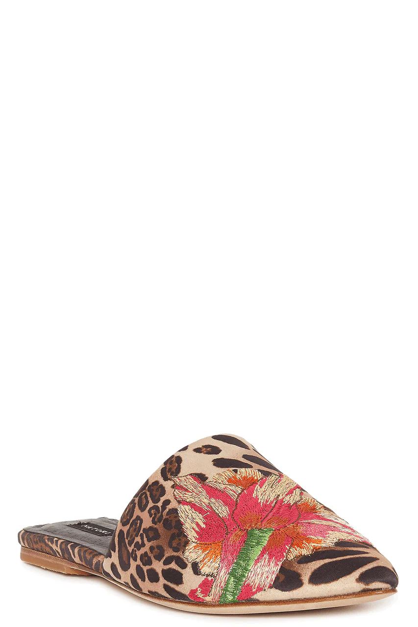 Arri Luxe Leopard Satin Embroidered Slide - Image 2