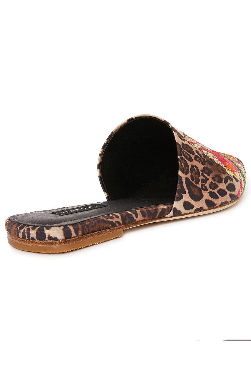 Arri Luxe Leopard Satin Embroidered Slide - Image 4