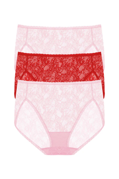 Bliss Allure One-Size Lace French Cut Brief 3-Pack