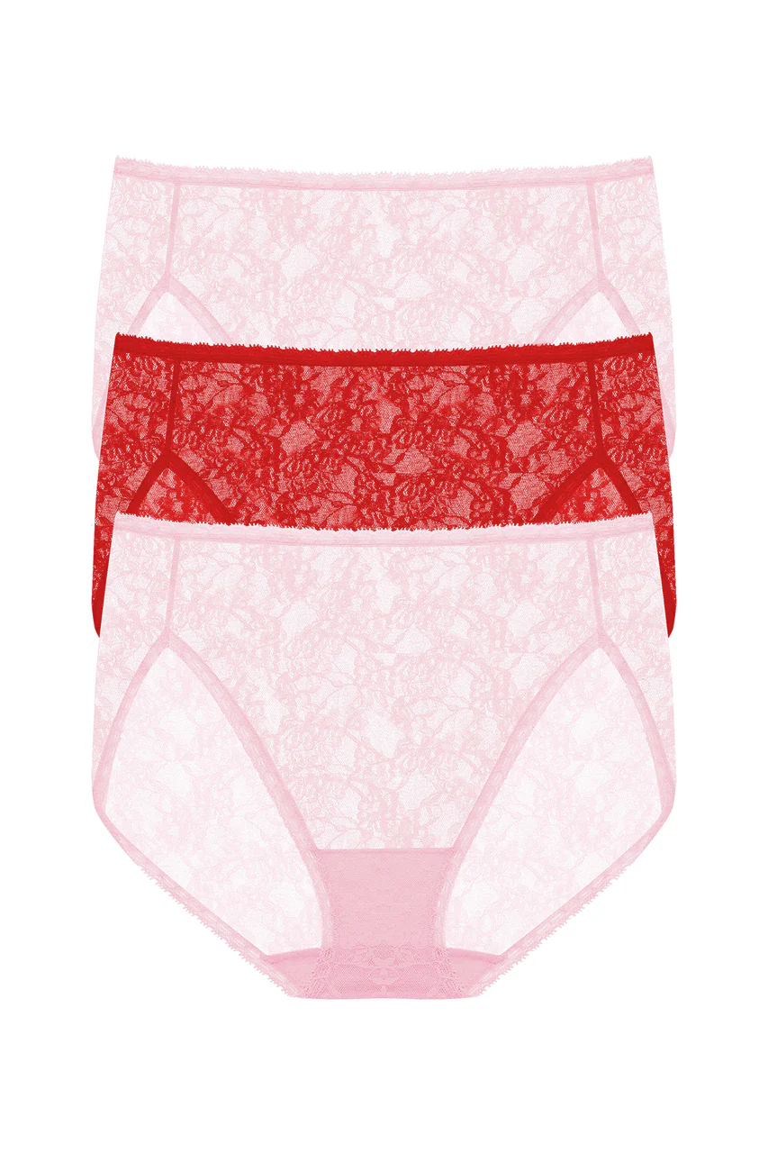 Bliss Allure One-Size Lace French Cut Brief 3-Pack - Image 2