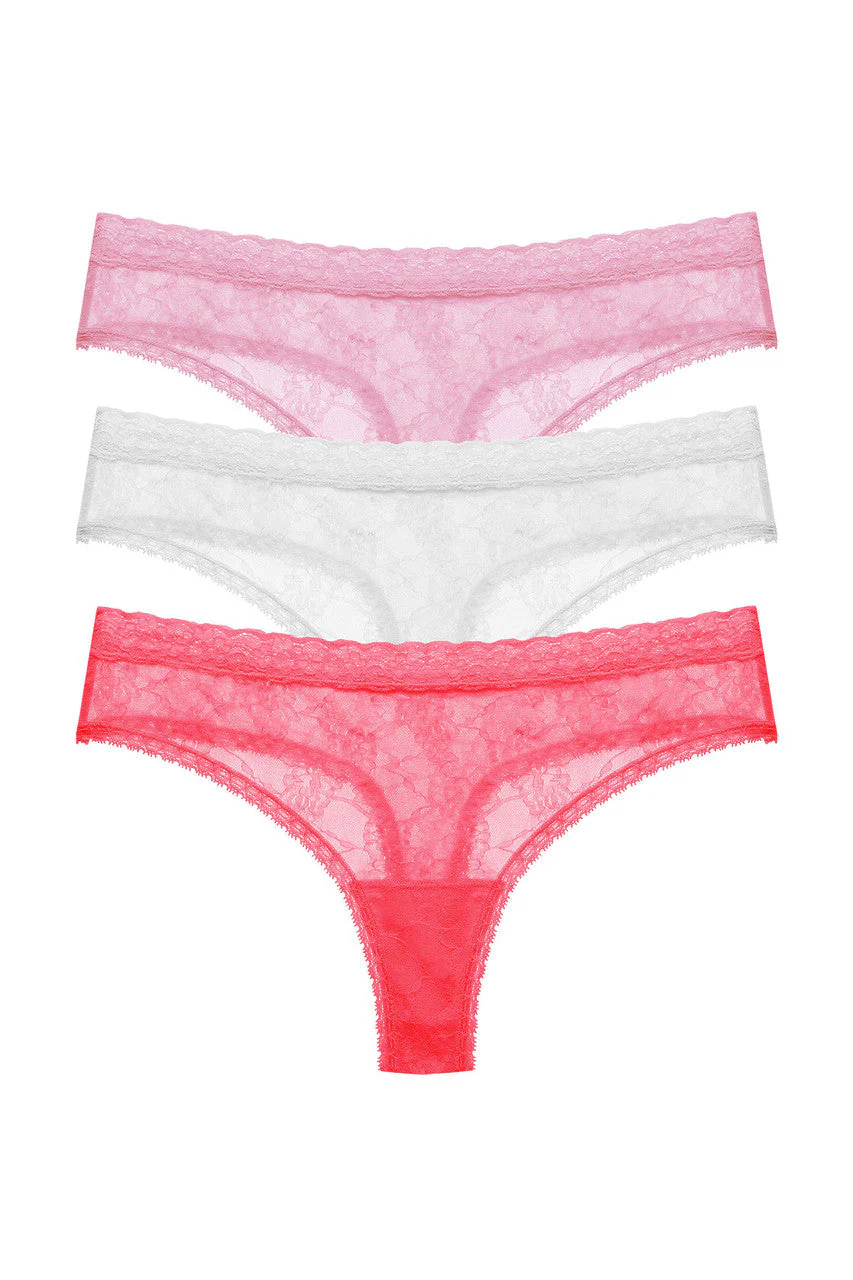 Bliss Allure One-Size Lace Thong 3-Pack - Image 3