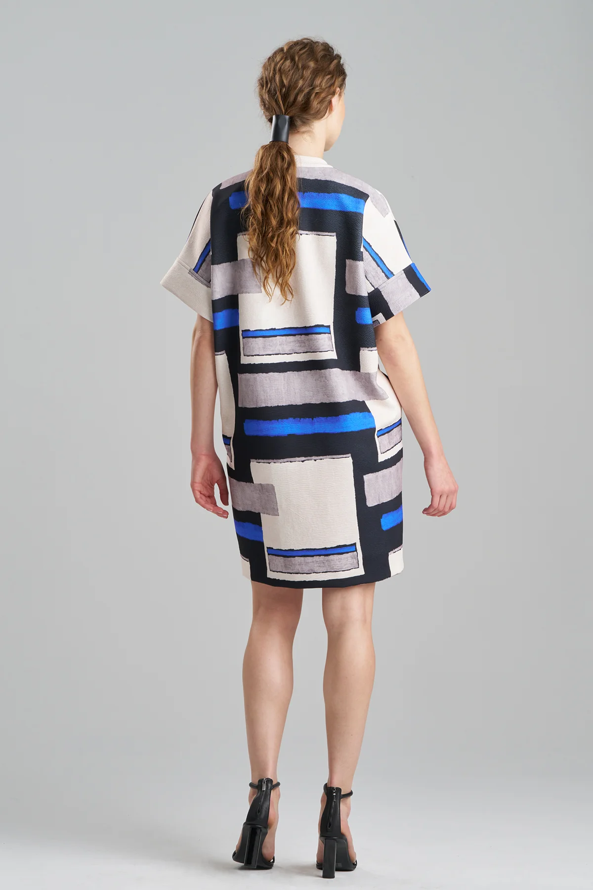 Scuba Crepe Pleated Dress - Image 3