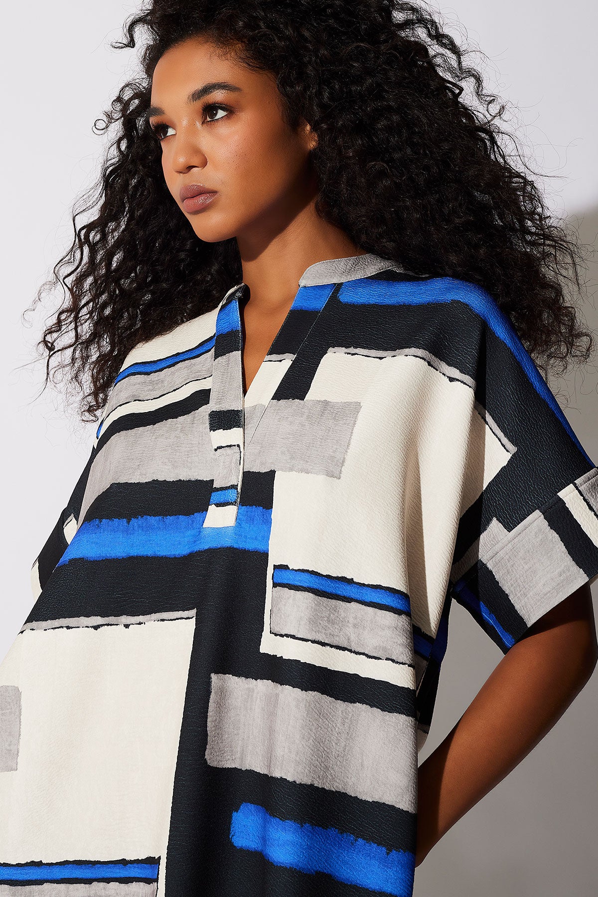 Scuba Crepe Pleated Dress - Image 4