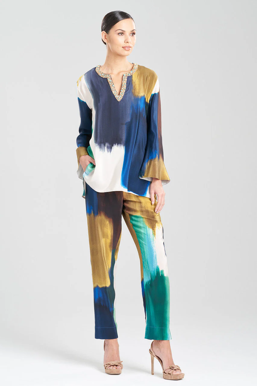 Bohol Embellished Silk Tunic Top