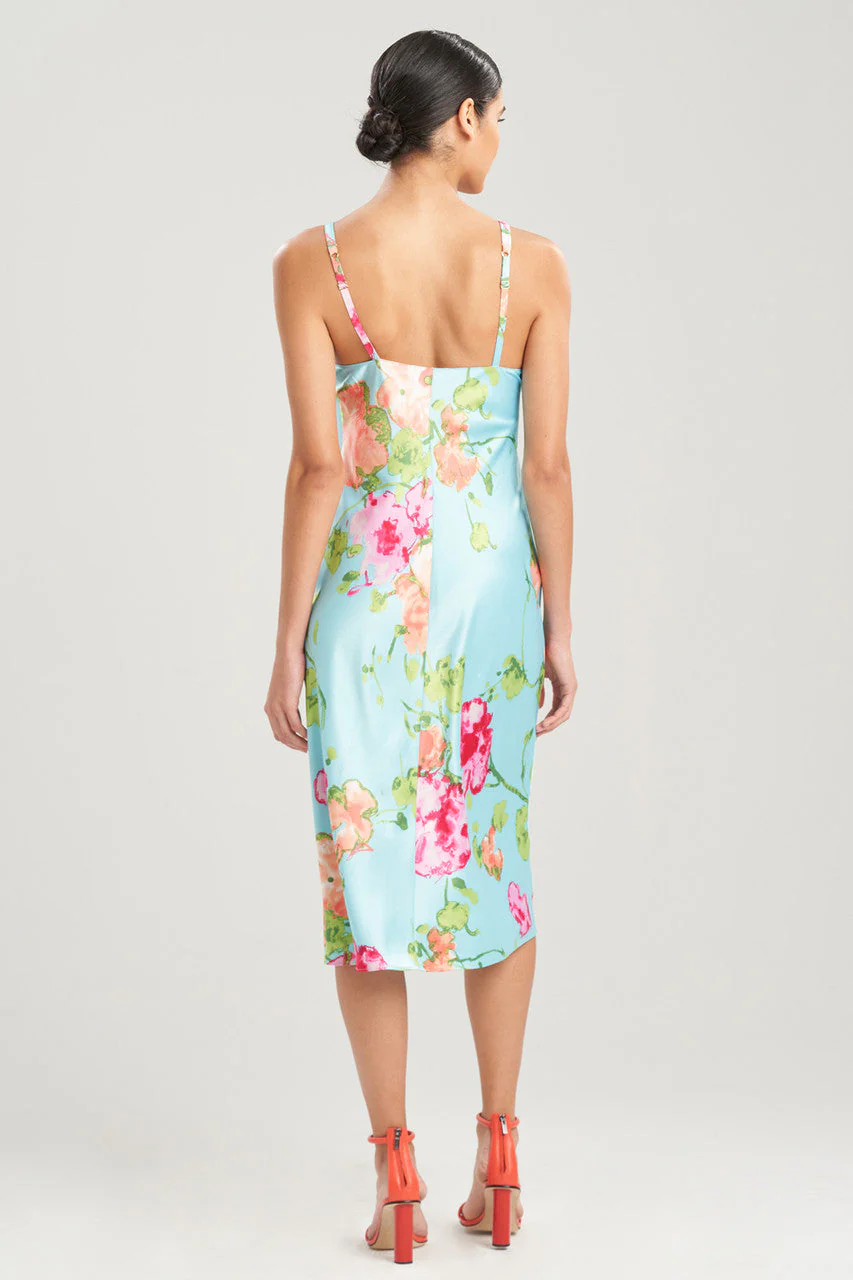 Bouquet-Printed Matte Satin Gown - Image 2
