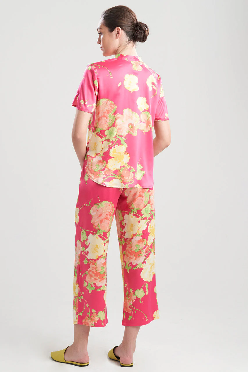 Bouquet-Printed Matte Satin PJ - Image 2