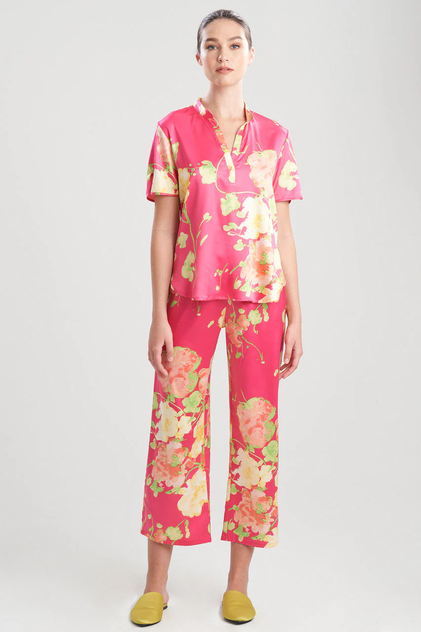 Bouquet-Printed Matte Satin PJ - Image 3