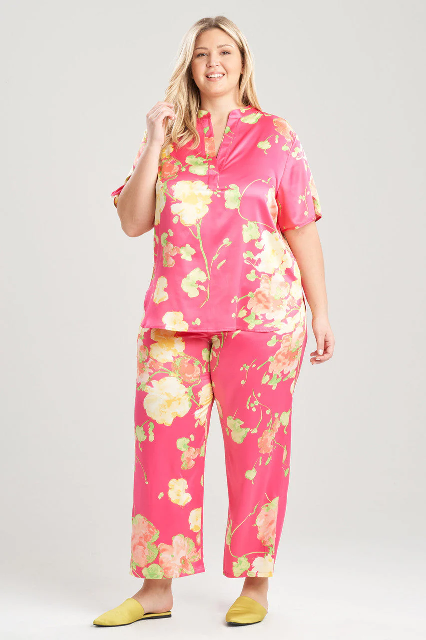 Bouquet-Printed Matte Satin PJ - Image 4