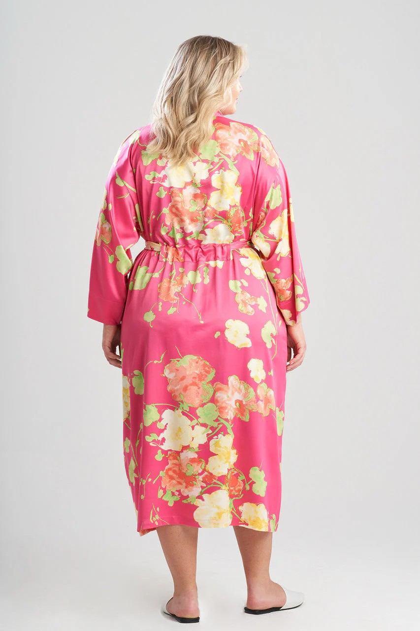 Bouquet-Printed Matte Satin Robe - Image 2