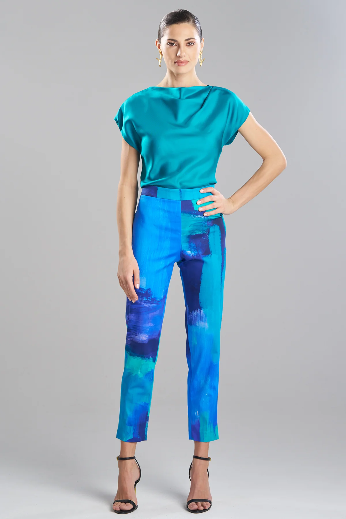Brushstroke Cotton Chino Side Zip Pants