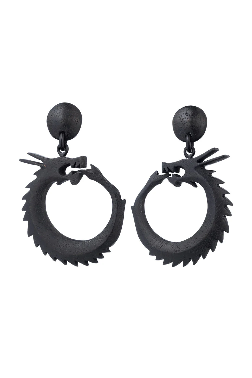 Buffalo Horn Dragon Drop Earrings