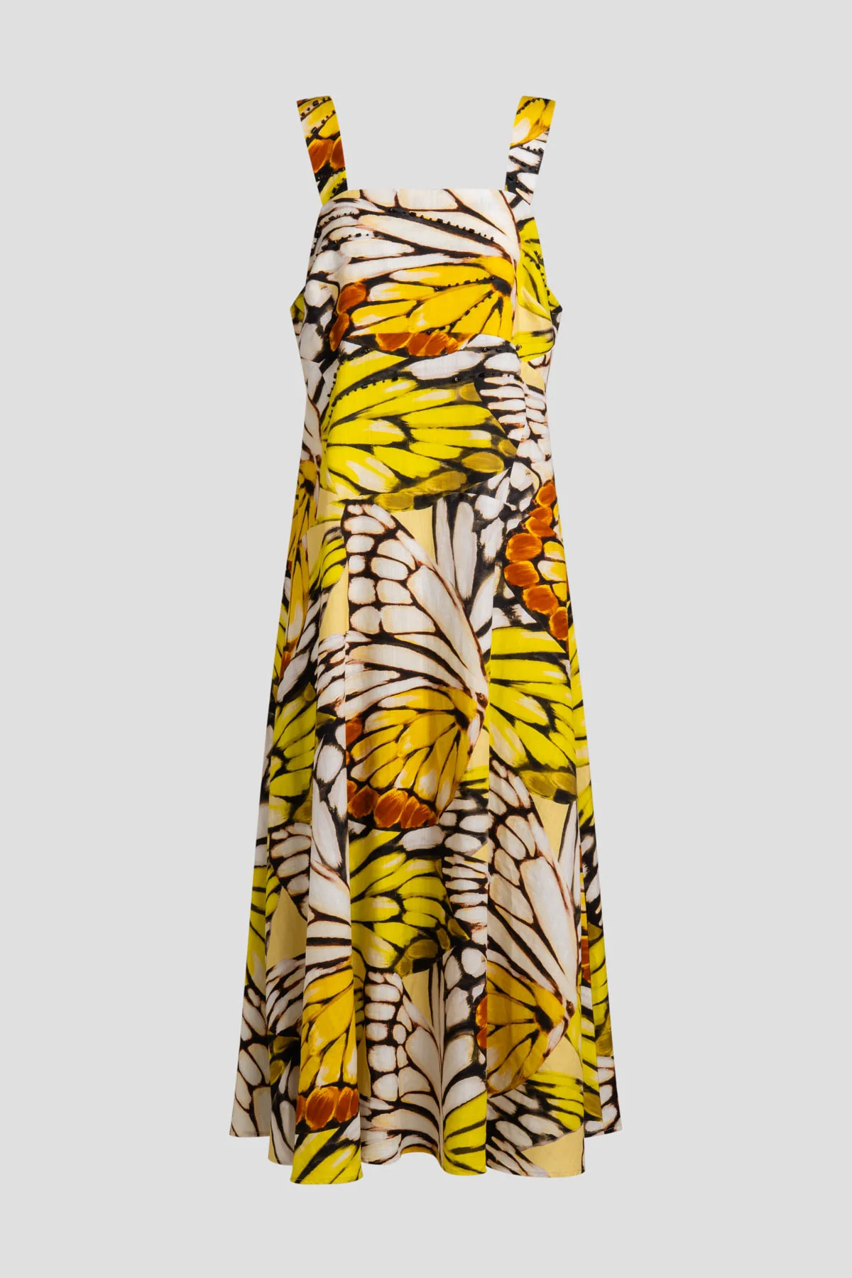 Butterfly Linen Blend Beaded Midi Sundress - Image 8