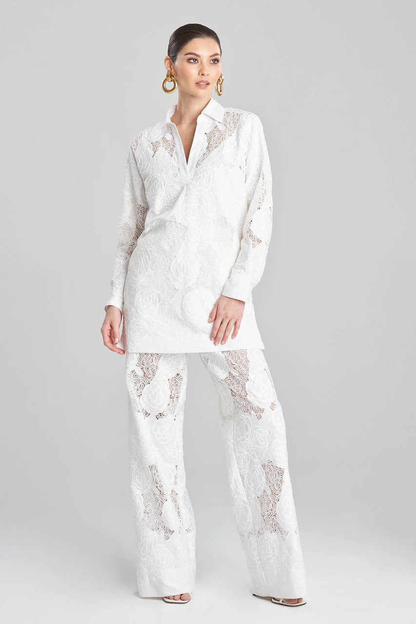 Calado Embroidery Cotton Pants
