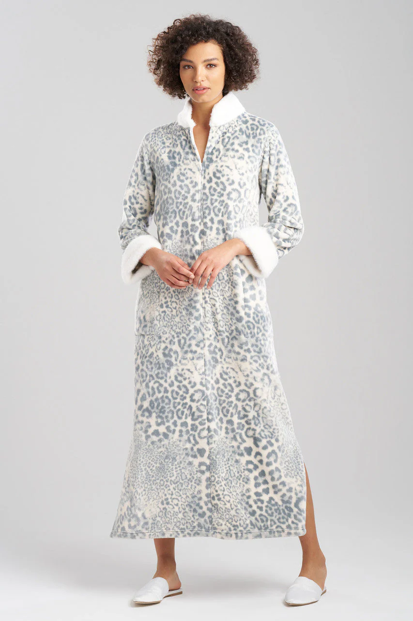 Cashmere Leopard Mandarin Zip Lounger