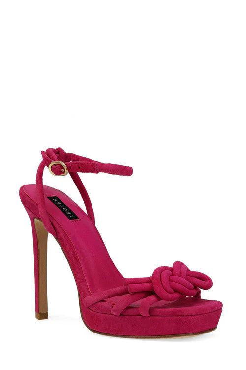 Chizu Suede Knotted Bow Platform Heel