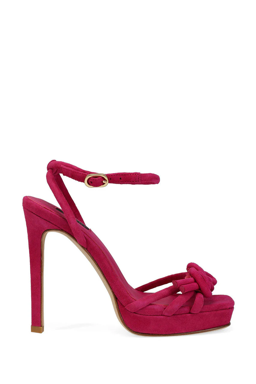 Chizu Suede Knotted Bow Platform Heel - Image 3