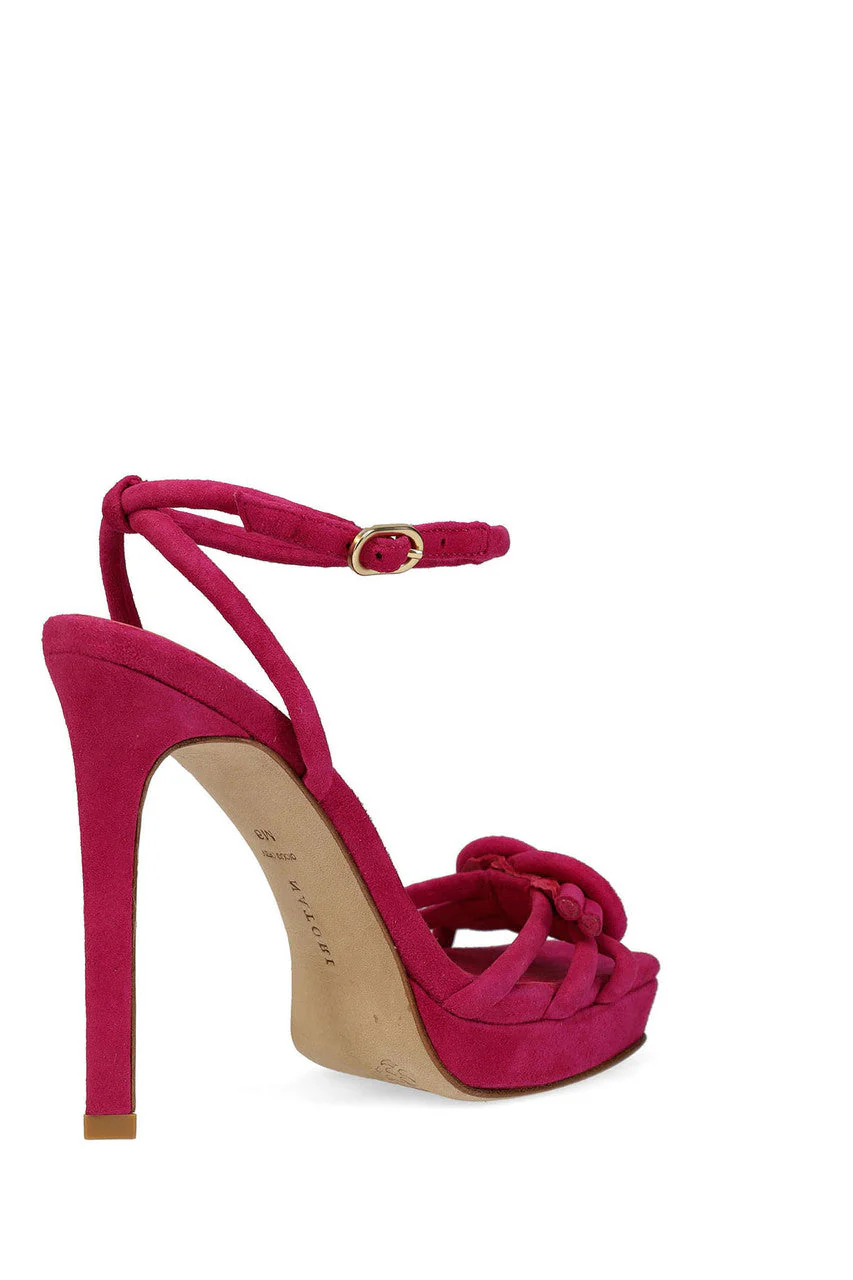 Chizu Suede Knotted Bow Platform Heel - Image 4
