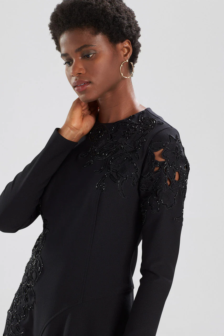 Compact Knit Crepe Dress - Image 3