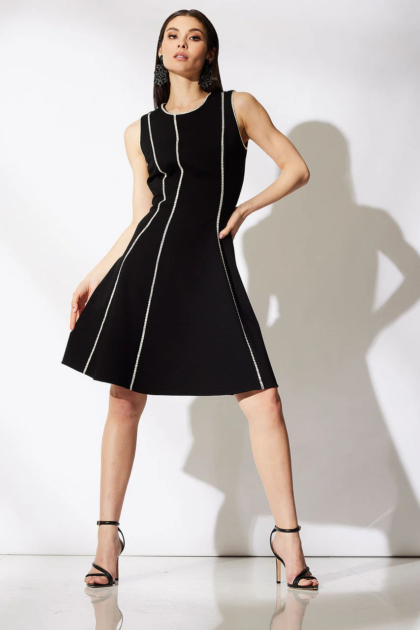 Compact Knit Embroidered Dress - Image 4