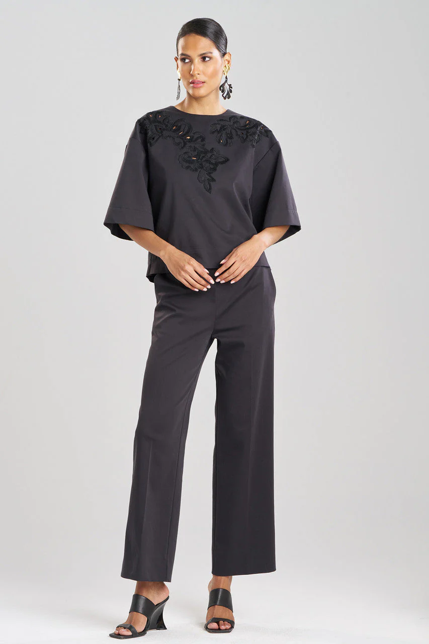 Cotton Chino Embroidered Top - Image 2