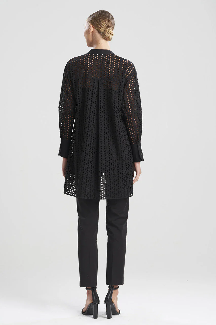 Cotton Eyelet Oversized Shirt - Image 2