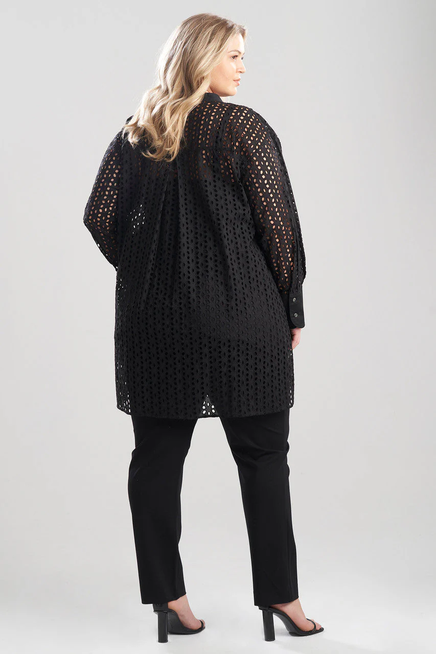 Cotton Eyelet Oversized Shirt - Image 4
