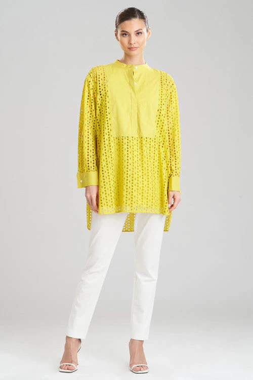 Cotton Eyelet Oversized Tux Shirt