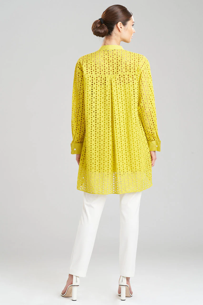Cotton Eyelet Oversized Tux Shirt - Image 3