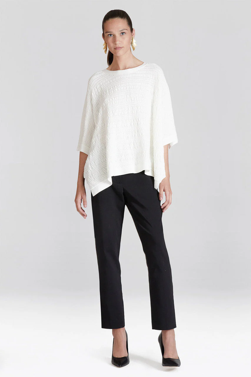 Cotton Modal Knit Poncho Sweater - Image 2