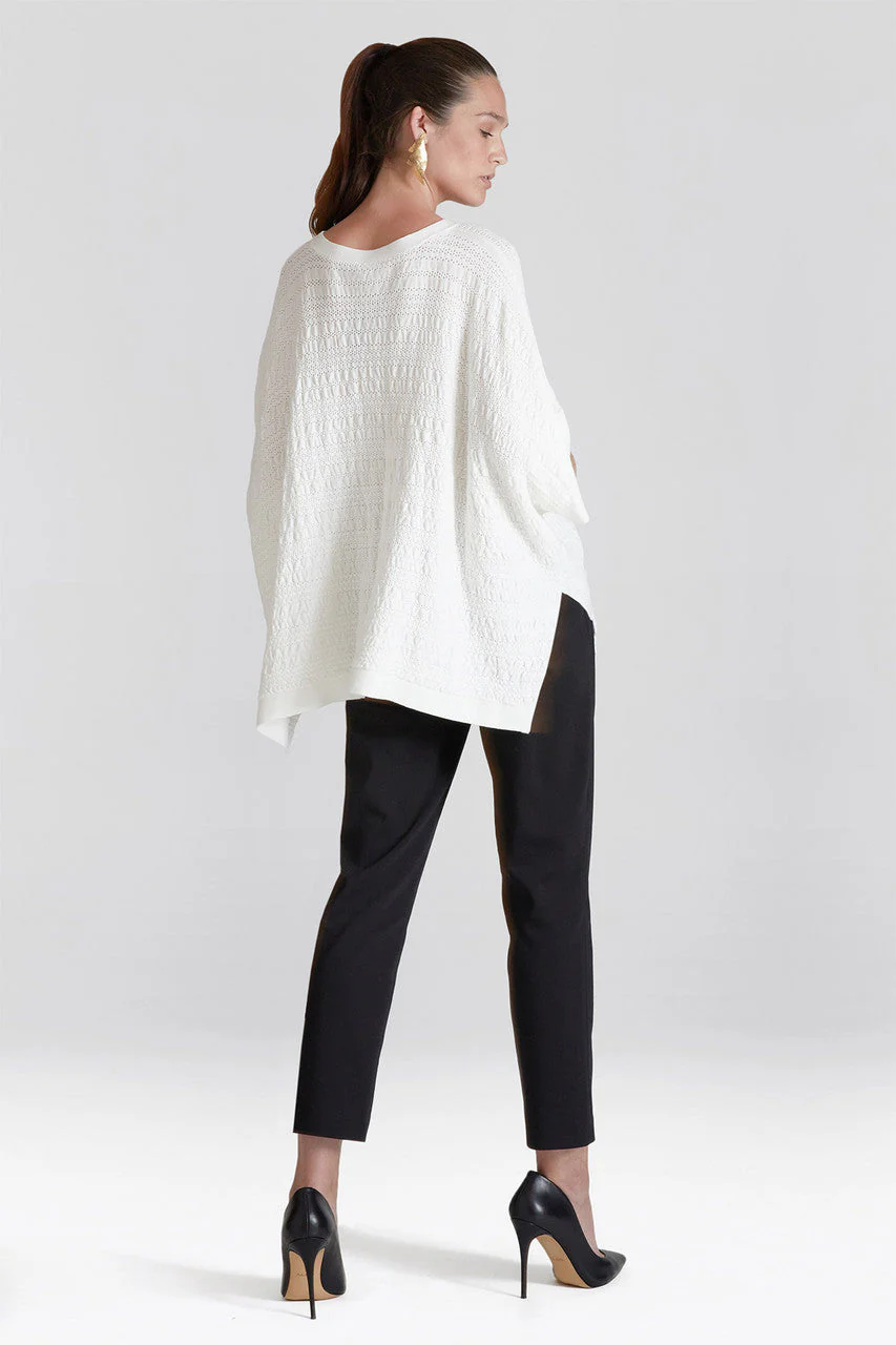 Cotton Modal Knit Poncho Sweater - Image 3