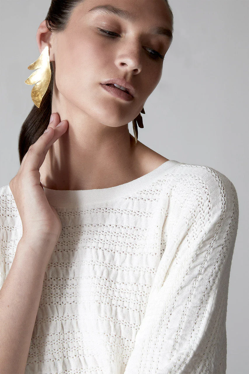 Cotton Modal Knit Poncho Sweater - Image 5