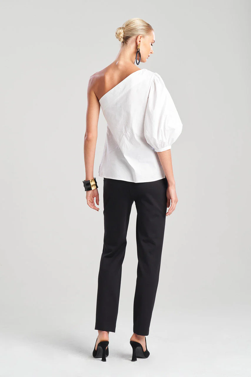 Cotton Poplin Balloon One Shoulder Top - Image 2