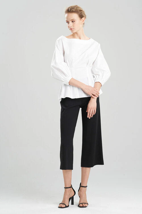 Cotton Poplin Balloon Sleeve Top - Image 8