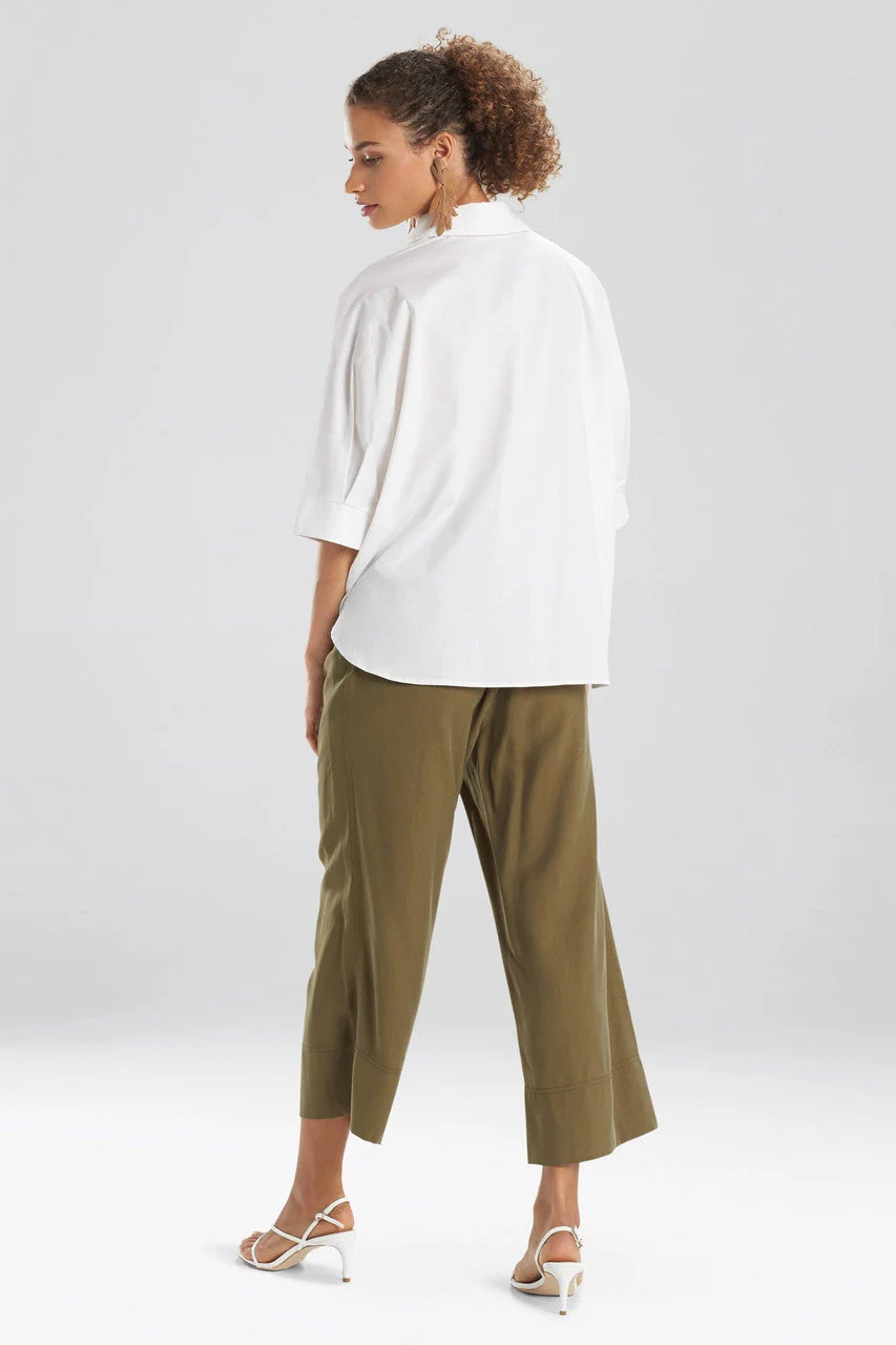 Cotton Poplin Embroidered Collared Top - Image 4