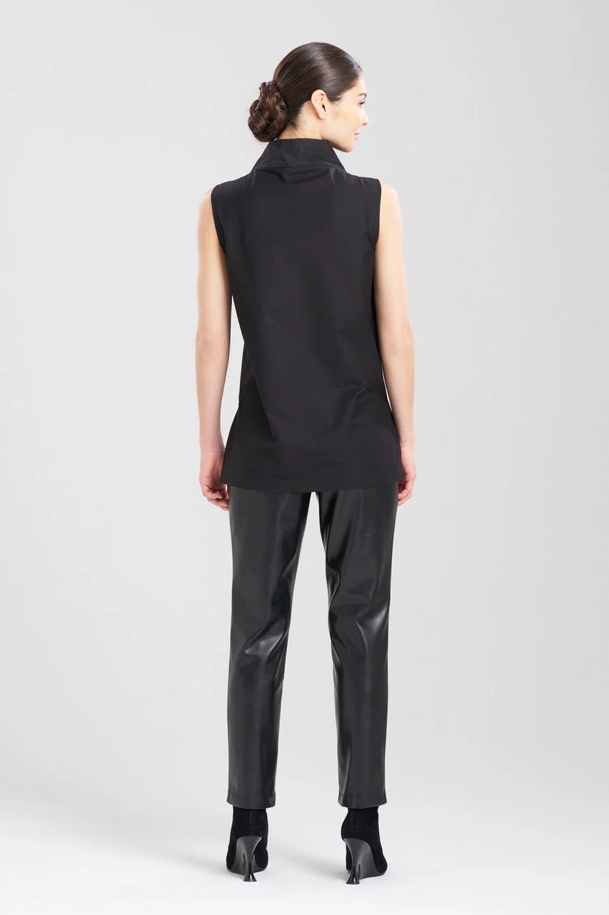 Cotton Poplin Funnel Neck Top - Image 2