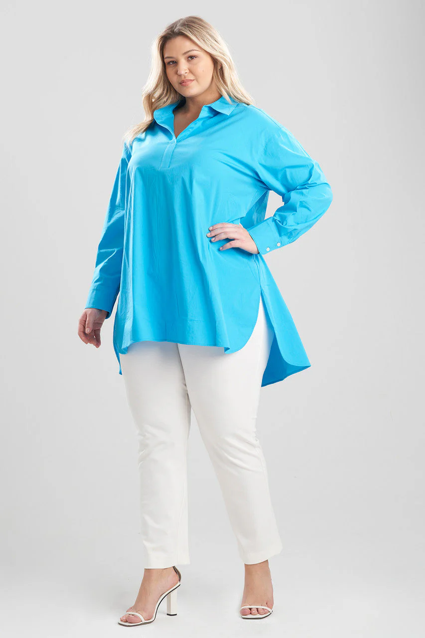 Cotton Poplin Oversized Half Placket Shirt - Image 4