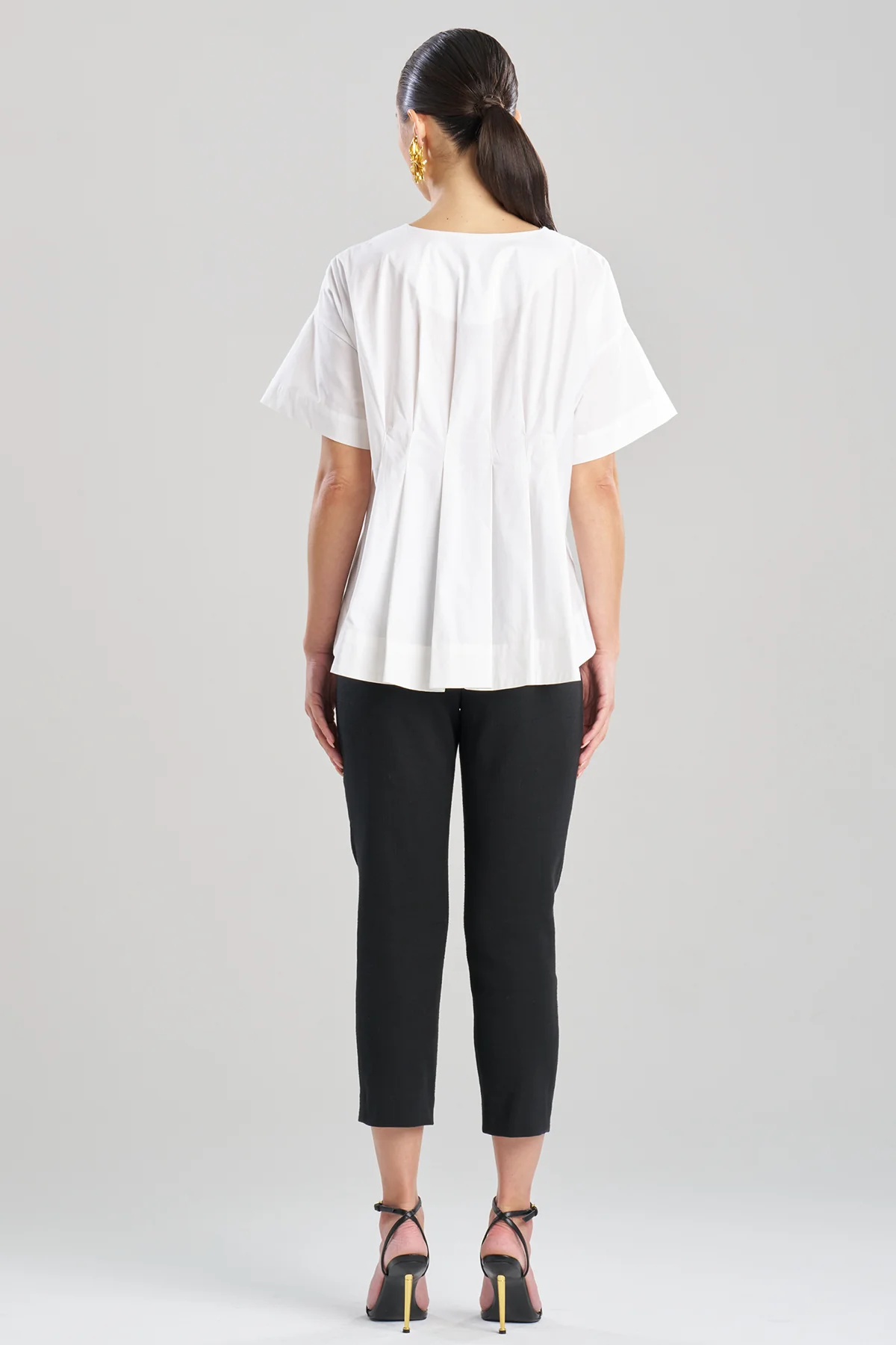Cotton Poplin Pleated Back Cocoon Shirt - Image 3