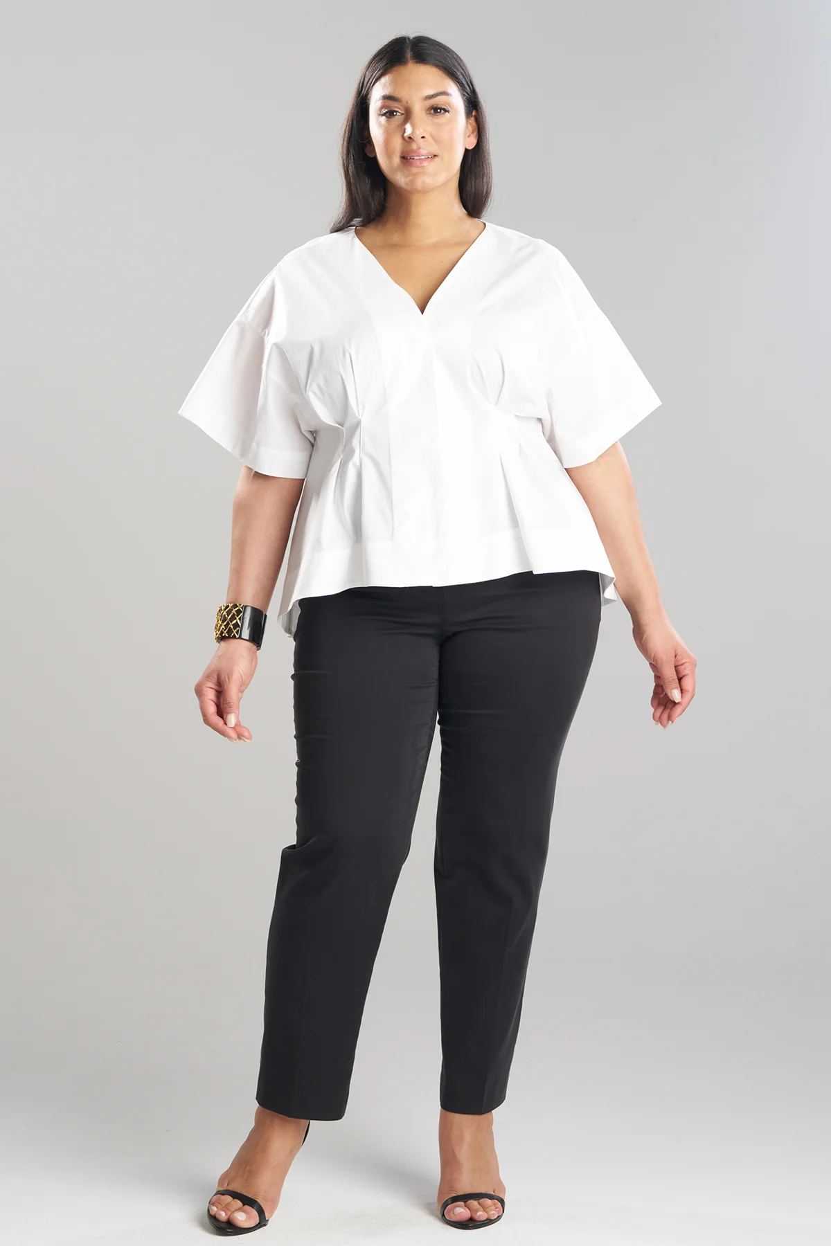 Cotton Poplin Pleated Back Cocoon Shirt - Image 4