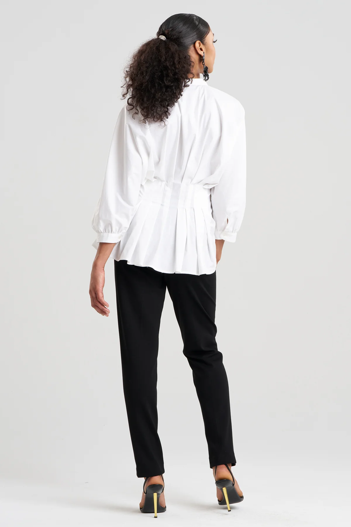 Cotton Poplin Pleated Shirt - Image 2