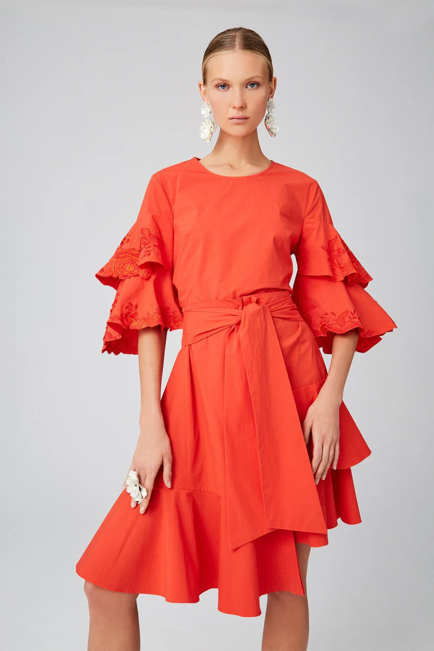Cotton Poplin Tie Front Skirt - Image 5